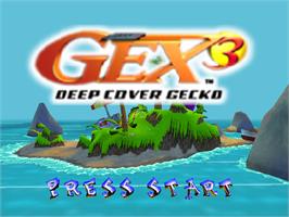 Title screen of Gex 3: Deep Cover Gecko on the Nintendo N64.