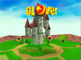 Title screen of Glover on the Nintendo N64.