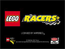 Title screen of LEGO Racers on the Nintendo N64.