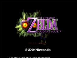 Title screen of Legend of Zelda: Majora's Mask on the Nintendo N64.