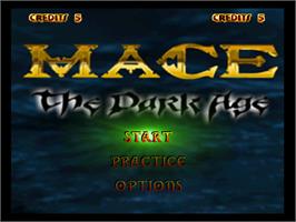 Title screen of Mace: The Dark Age on the Nintendo N64.