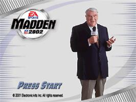 Title screen of Madden NFL 2002 on the Nintendo N64.