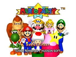 Title screen of Mario Party on the Nintendo N64.