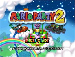 Title screen of Mario Party 2 on the Nintendo N64.