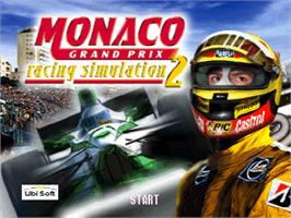 Title screen of Monaco Grand Prix Racing Simulation 2 on the Nintendo N64.