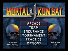 Title screen of Mortal Kombat 4 on the Nintendo N64.