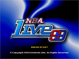 Title screen of NBA Live '99 on the Nintendo N64.
