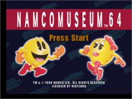 Title screen of Namco Museum 64 on the Nintendo N64.