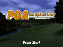 Title screen of PGA European Tour on the Nintendo N64.