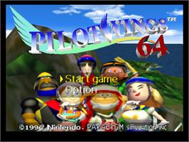 Title screen of Pilotwings 64 on the Nintendo N64.