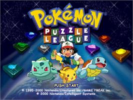 Title screen of Pokemon Puzzle League on the Nintendo N64.