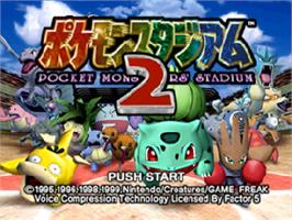 Title screen of Pokemon Stadium 2 on the Nintendo N64.