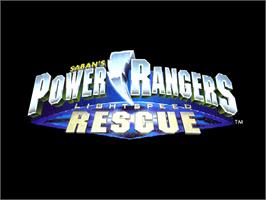 Title screen of Power Rangers: Lightspeed Rescue on the Nintendo N64.