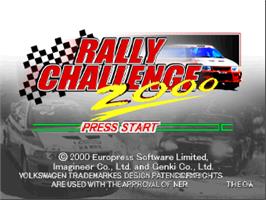 Title screen of Rally Challenge 2000 on the Nintendo N64.