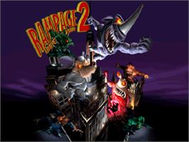 Title screen of Rampage: Universal Tour on the Nintendo N64.