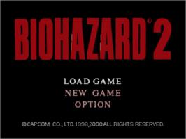 Title screen of Resident Evil 2 on the Nintendo N64.