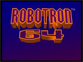 Title screen of Robotron 64 on the Nintendo N64.