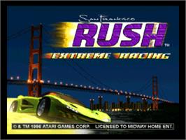 Title screen of San Francisco Rush: Extreme Racing on the Nintendo N64.