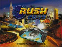 Title screen of San Francisco Rush 2049 on the Nintendo N64.