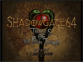 Title screen of Shadowgate 64: The Trials of the Four Towers on the Nintendo N64.