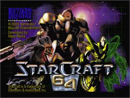 Title screen of StarCraft 64 on the Nintendo N64.