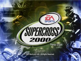 Title screen of Super Cross 2000 on the Nintendo N64.