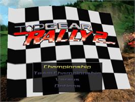 Title screen of TG Rally 2 on the Nintendo N64.
