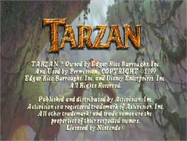 Title screen of Tarzan on the Nintendo N64.