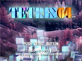 Title screen of Tetris 64 on the Nintendo N64.