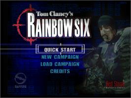 Title screen of Tom Clancy's Rainbow Six on the Nintendo N64.