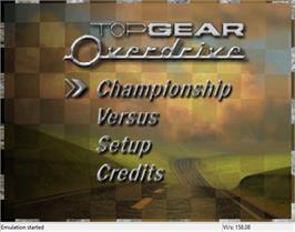 Title screen of Top Gear Overdrive on the Nintendo N64.