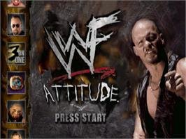 Title screen of WWF Attitude on the Nintendo N64.