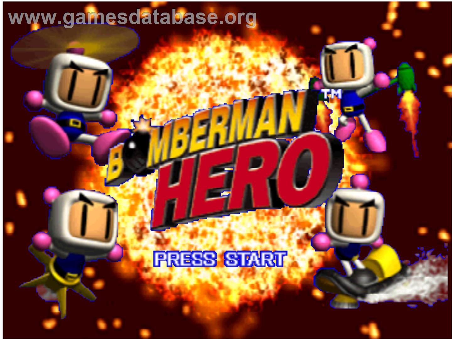 Bomberman Hero: Mirian Oujo wo Sukue - Nintendo N64 - Artwork - Title Screen