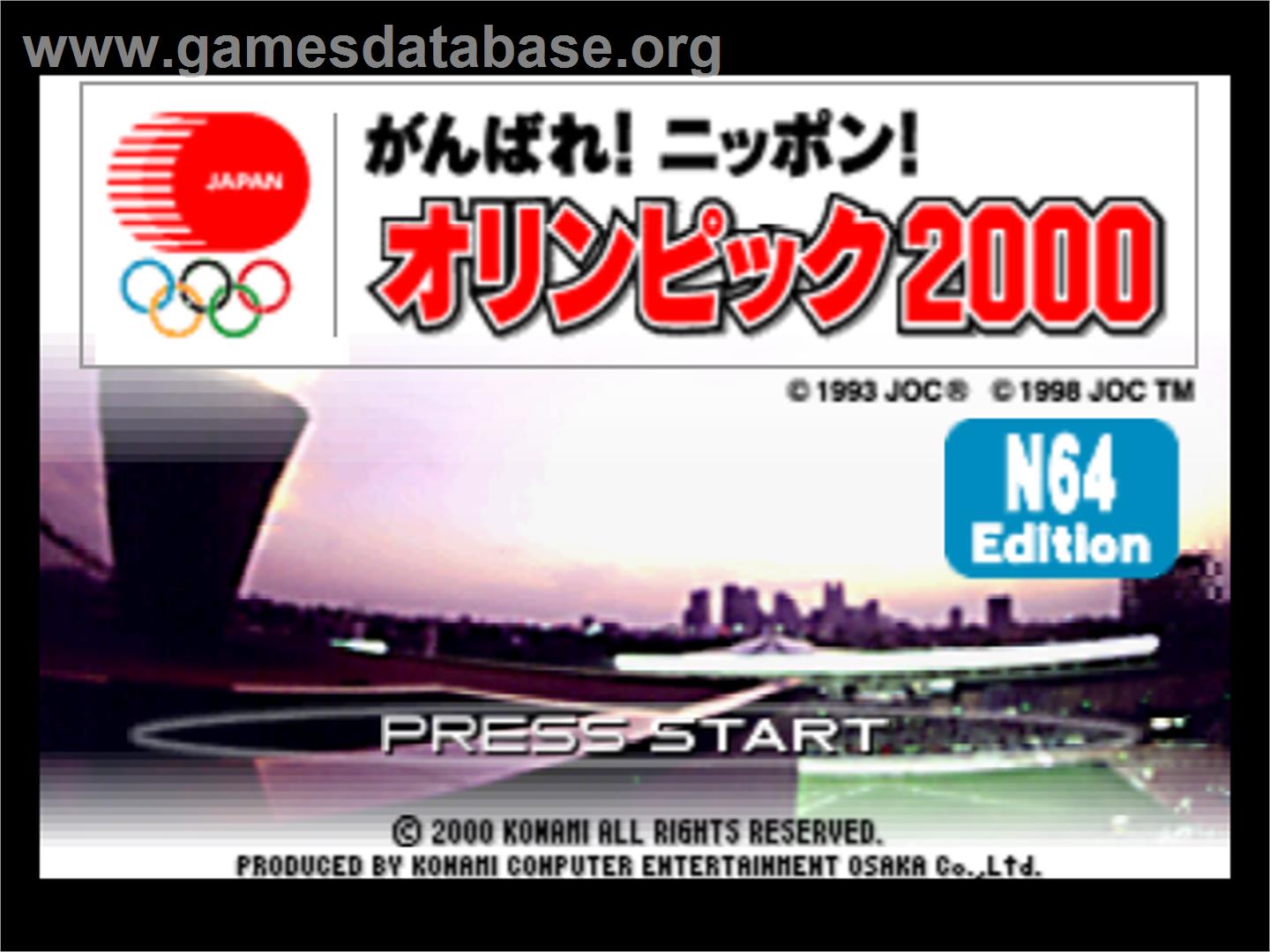 Ganbare! Nippon! Olympics 2000 - Nintendo N64 - Artwork - Title Screen