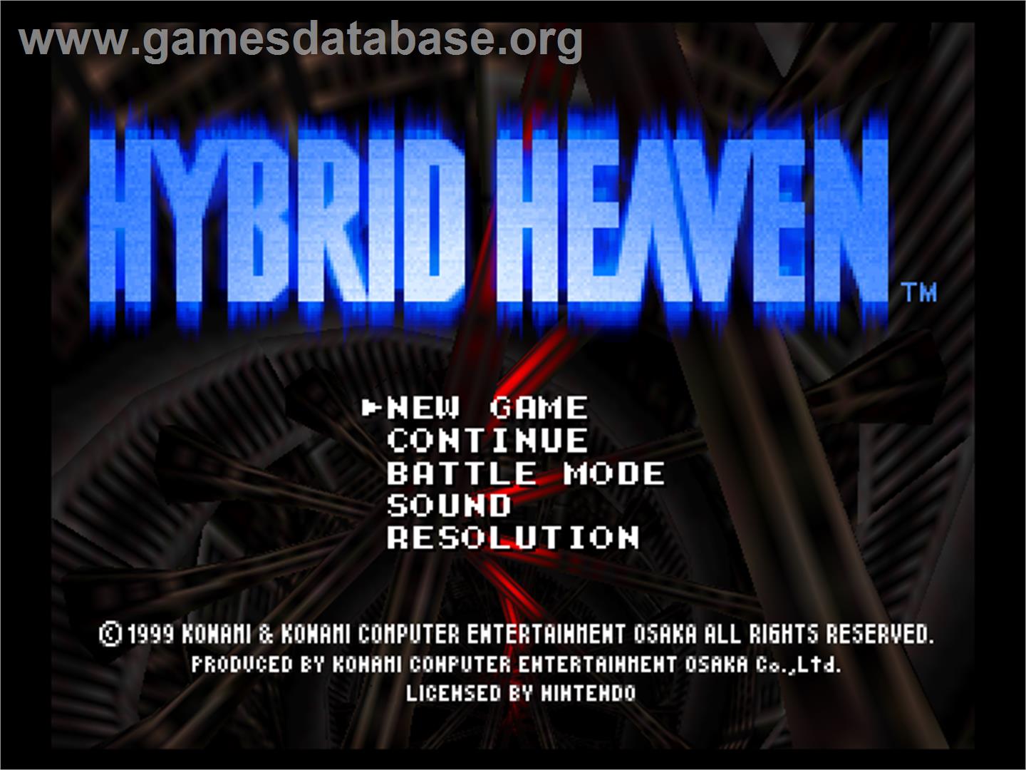 Hybrid Heaven - Nintendo N64 - Artwork - Title Screen