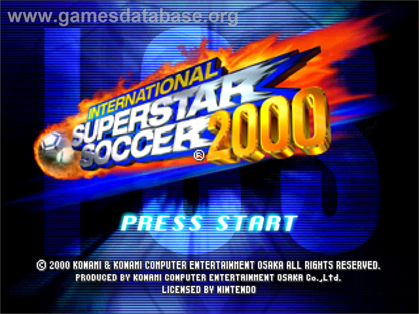 International Superstar Soccer 2000 - Nintendo N64 - Artwork - Title Screen