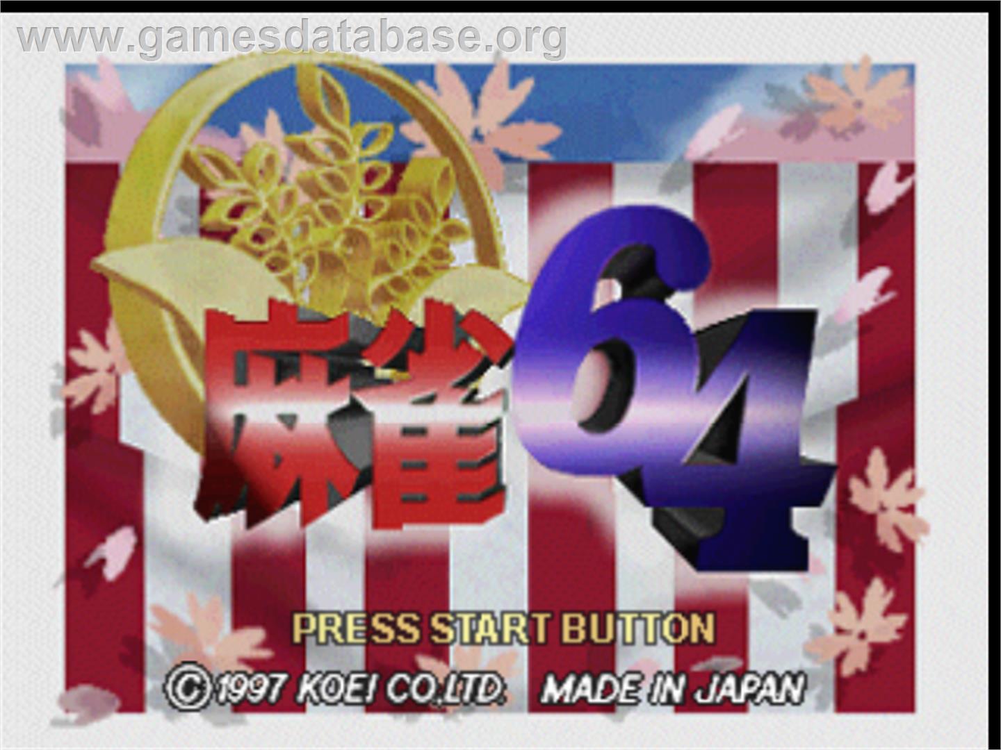 Mahjong 64 - Nintendo N64 - Artwork - Title Screen