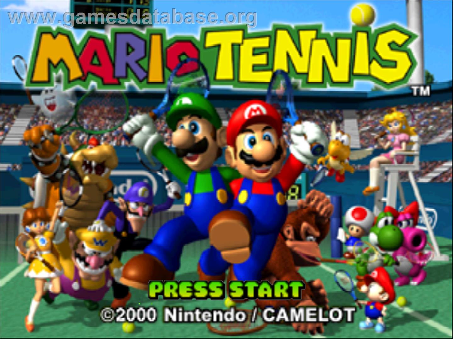 Mario Tennis 64 - Nintendo N64 - Artwork - Title Screen
