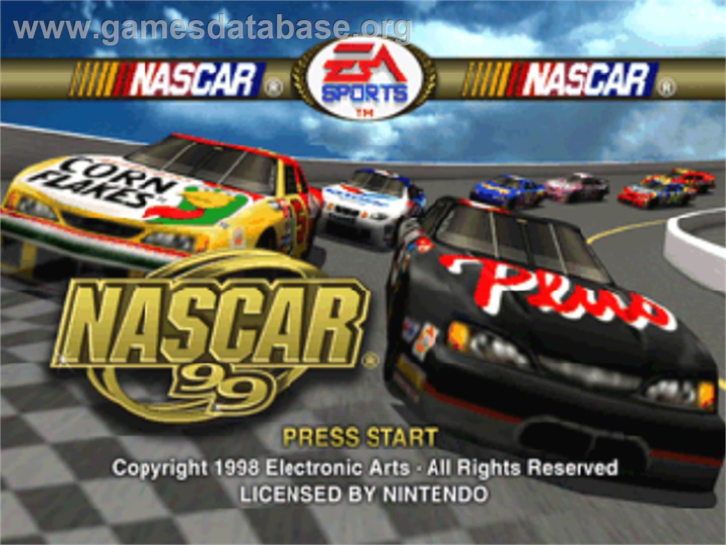 NASCAR 99 - Nintendo N64 - Artwork - Title Screen