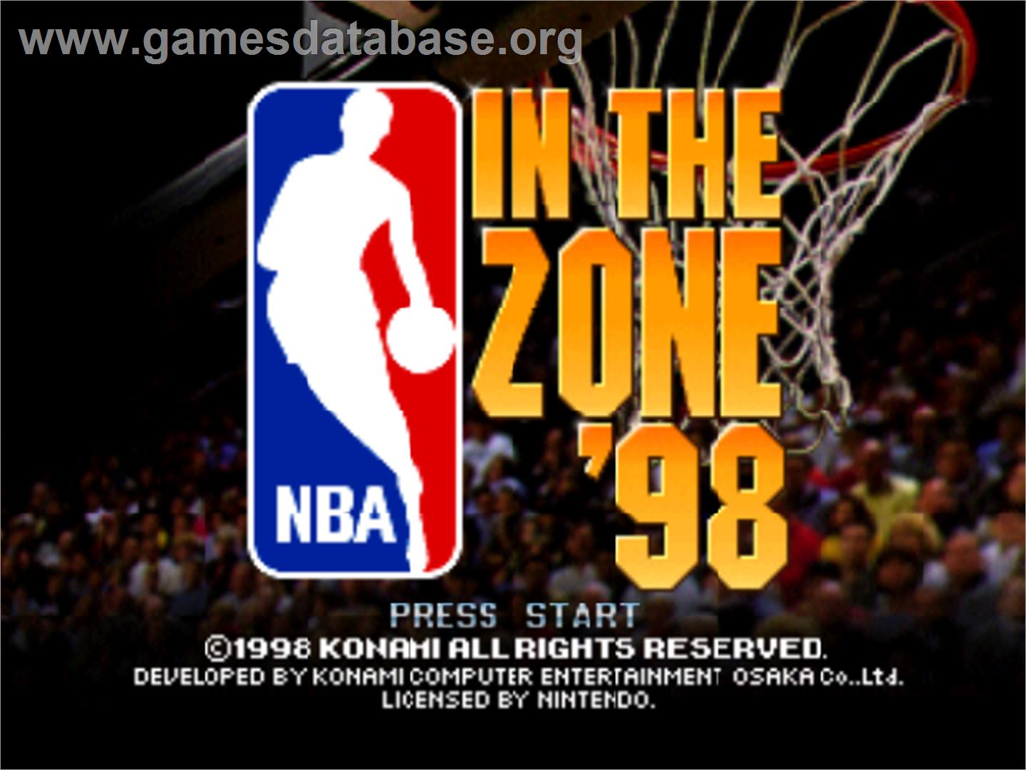 NBA: In the Zone '98 - Nintendo N64 - Artwork - Title Screen