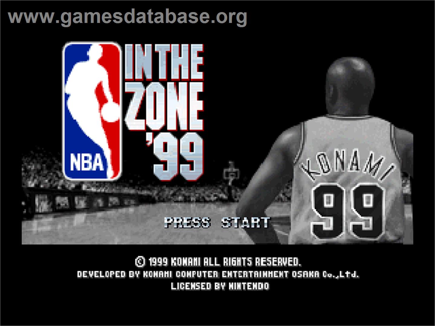 NBA: In the Zone '99 - Nintendo N64 - Artwork - Title Screen
