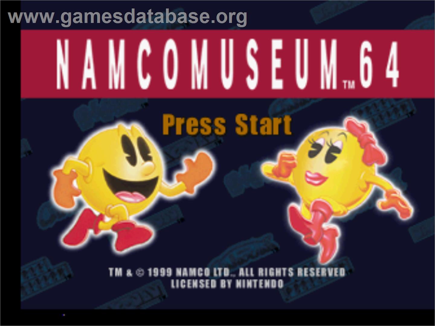 Namco Museum 64 - Nintendo N64 - Artwork - Title Screen