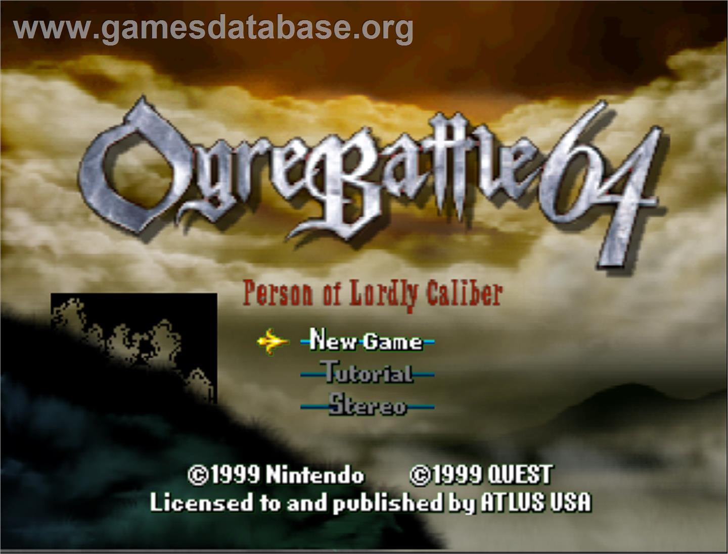Ogre Battle 64: Person of Lordly Caliber - Nintendo N64 - Artwork - Title Screen