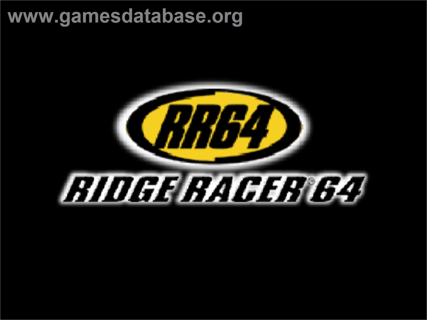 Ridge Racer 64 - Nintendo N64 - Artwork - Title Screen