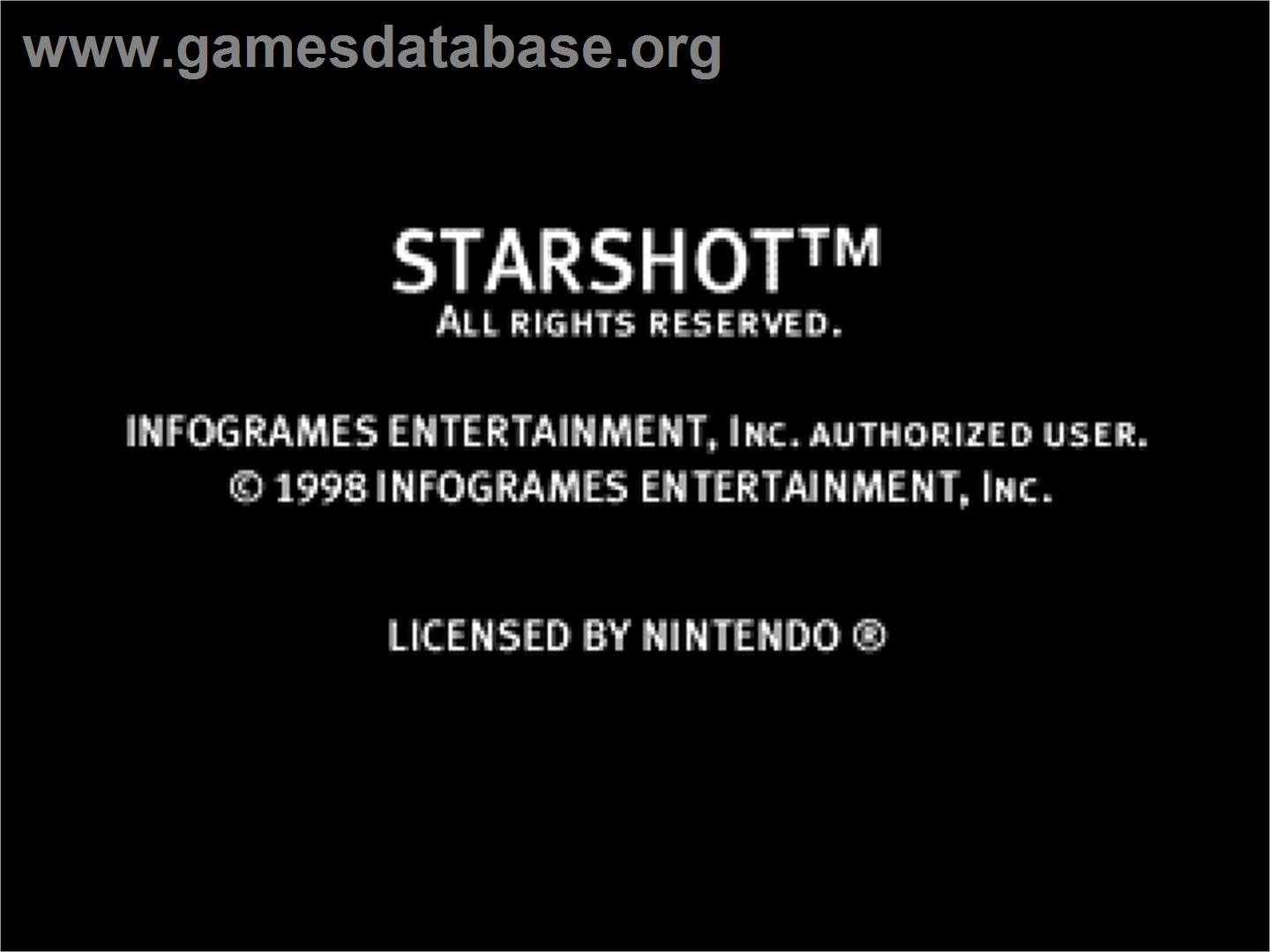 Starshot: Space Circus Fever - Nintendo N64 - Artwork - Title Screen