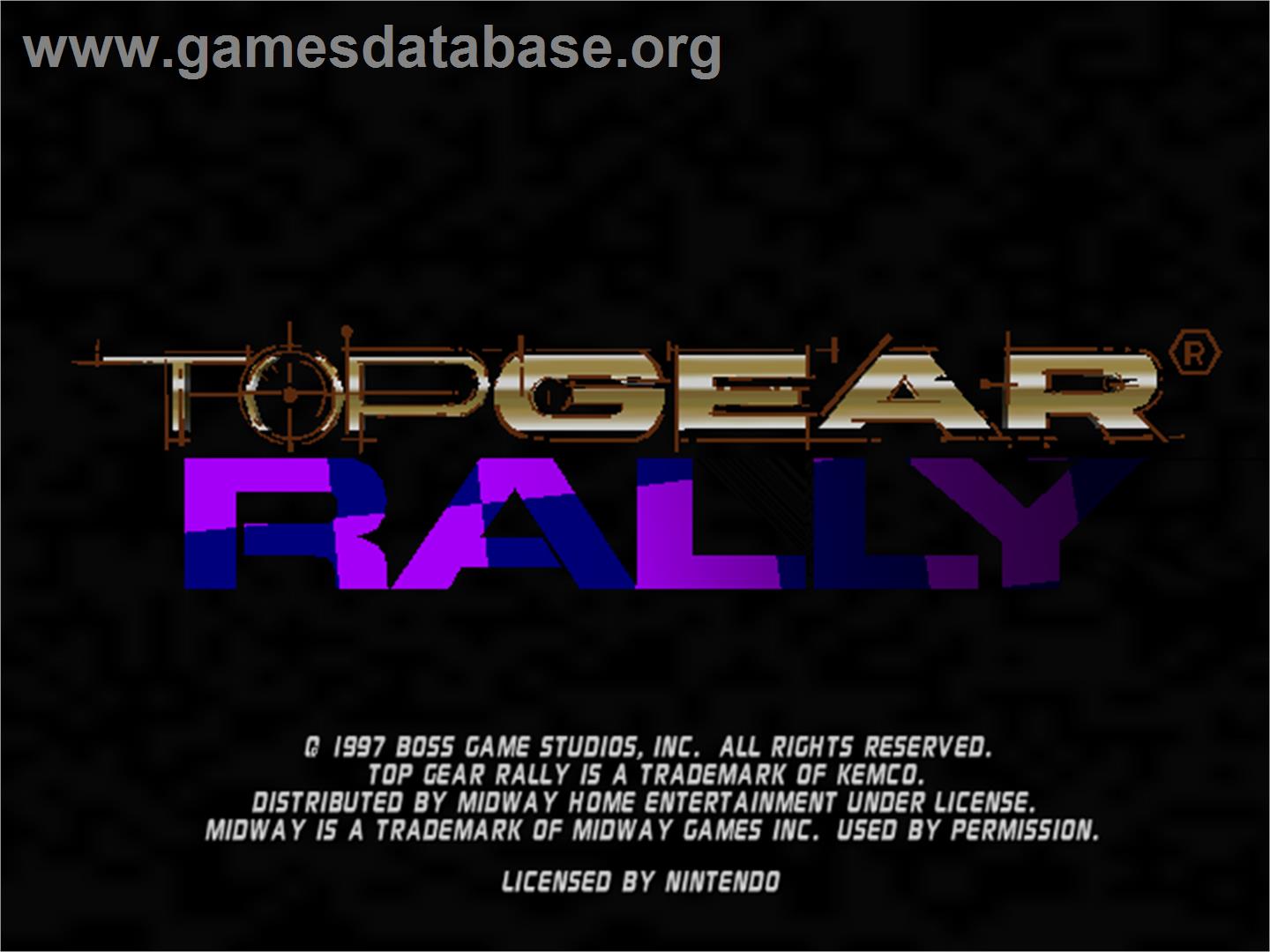Top Gear Rally - Nintendo N64 - Artwork - Title Screen
