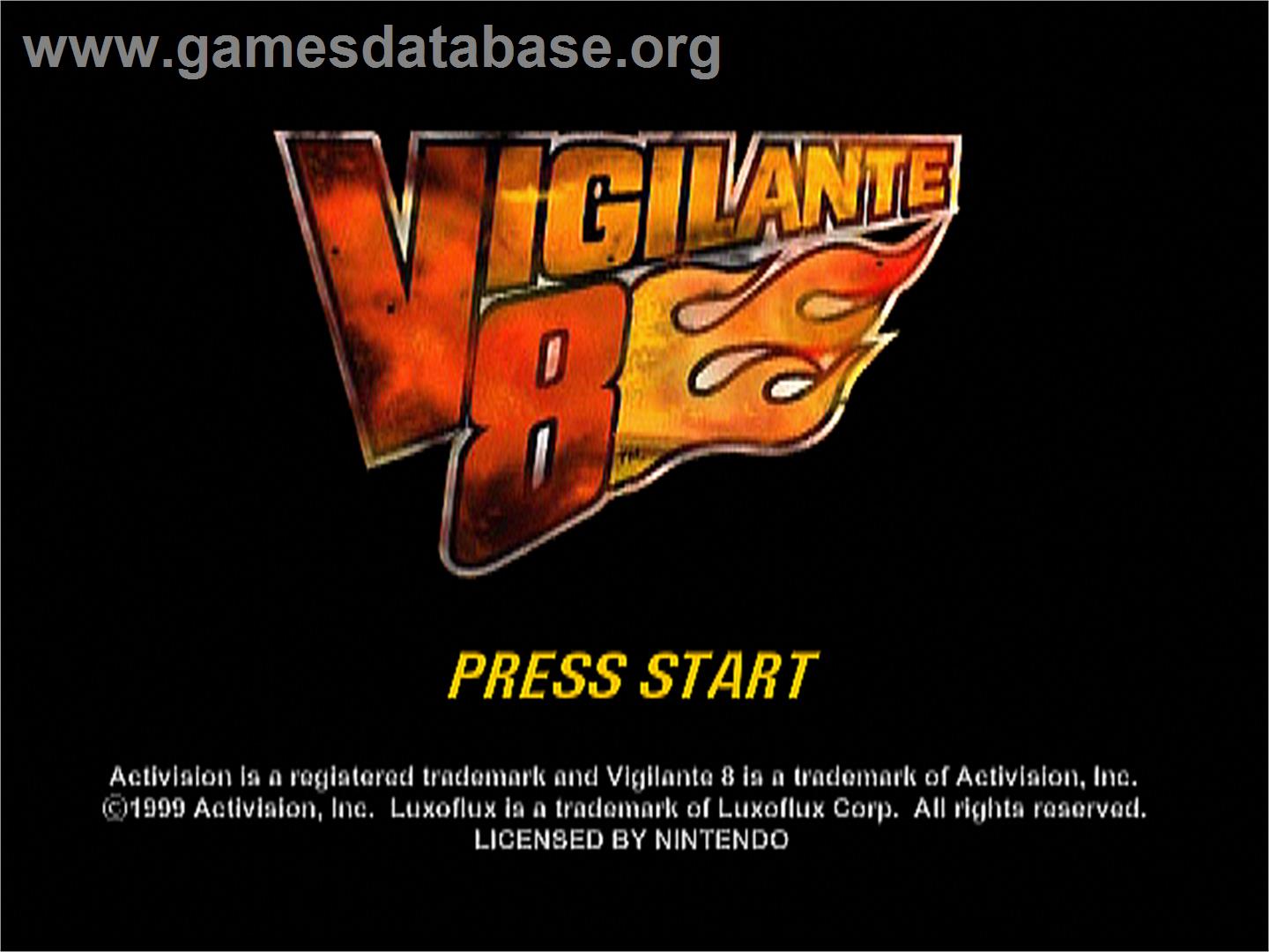 Vigilante 8: 2nd Offense - Nintendo N64 - Artwork - Title Screen