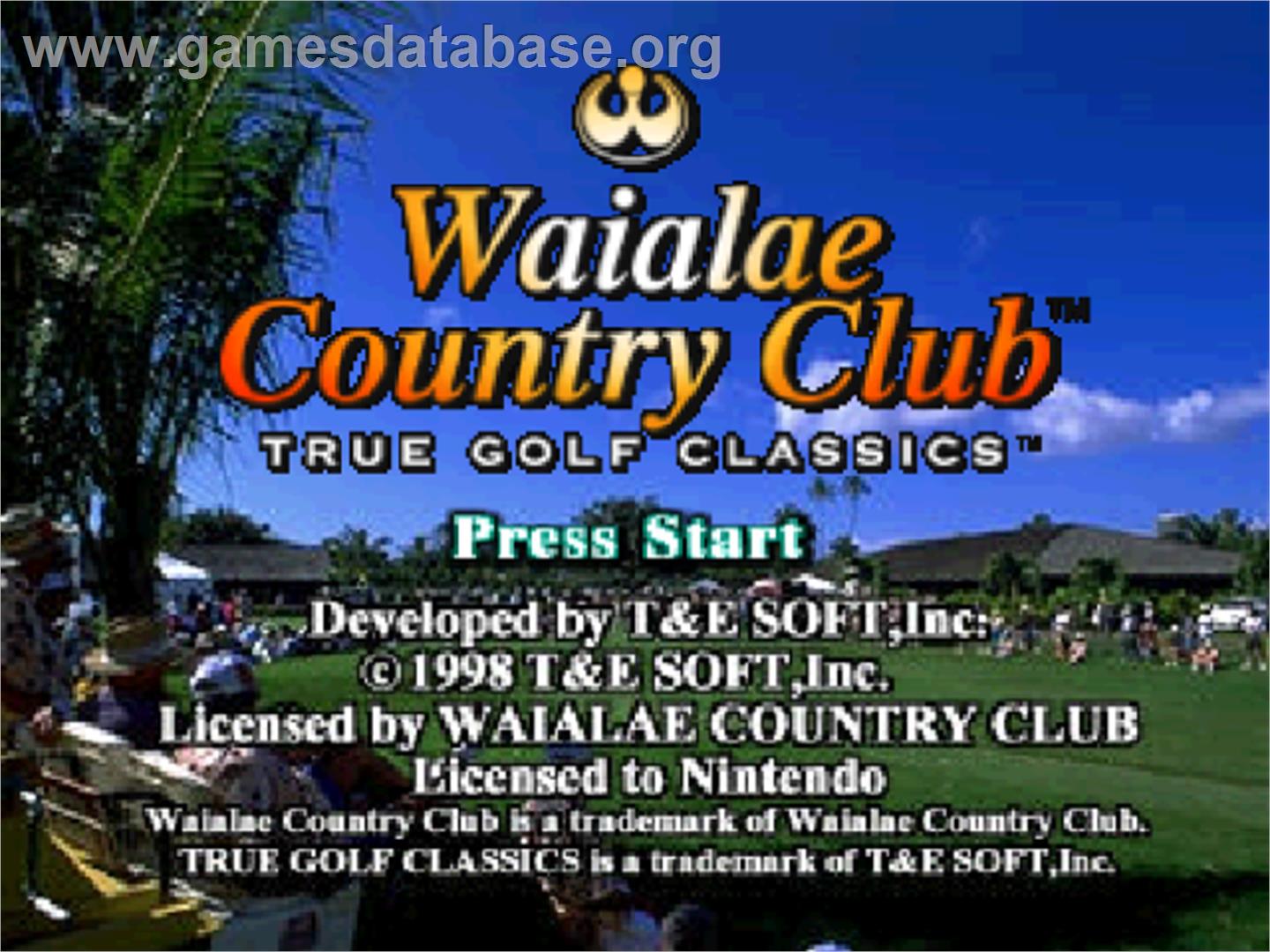 Waialae Country Club: True Golf Classics - Nintendo N64 - Artwork - Title Screen