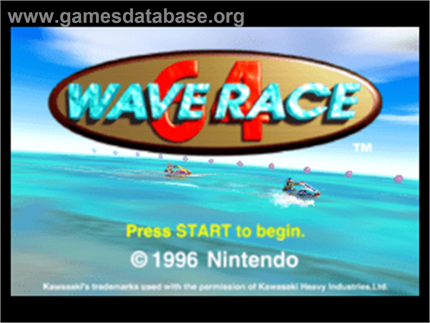 Wave Race 64: Shindou Edition - Nintendo N64 - Artwork - Title Screen