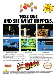Advert for A Boy and his Blob: Trouble on Blobolonia on the Nintendo NES.